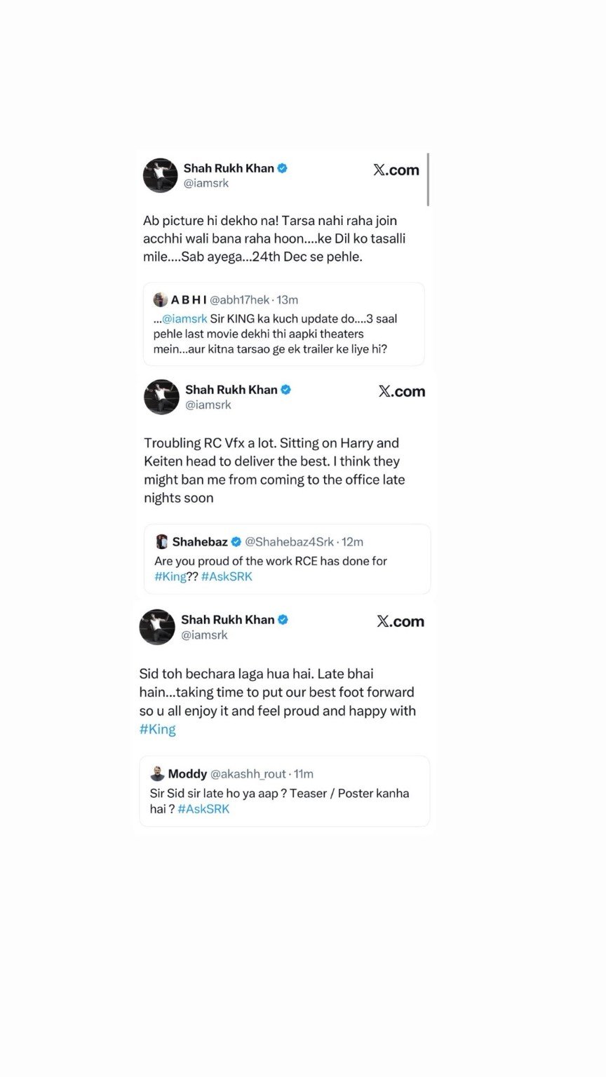 Shah Rukh Khan King release date VFX update during AskSRK